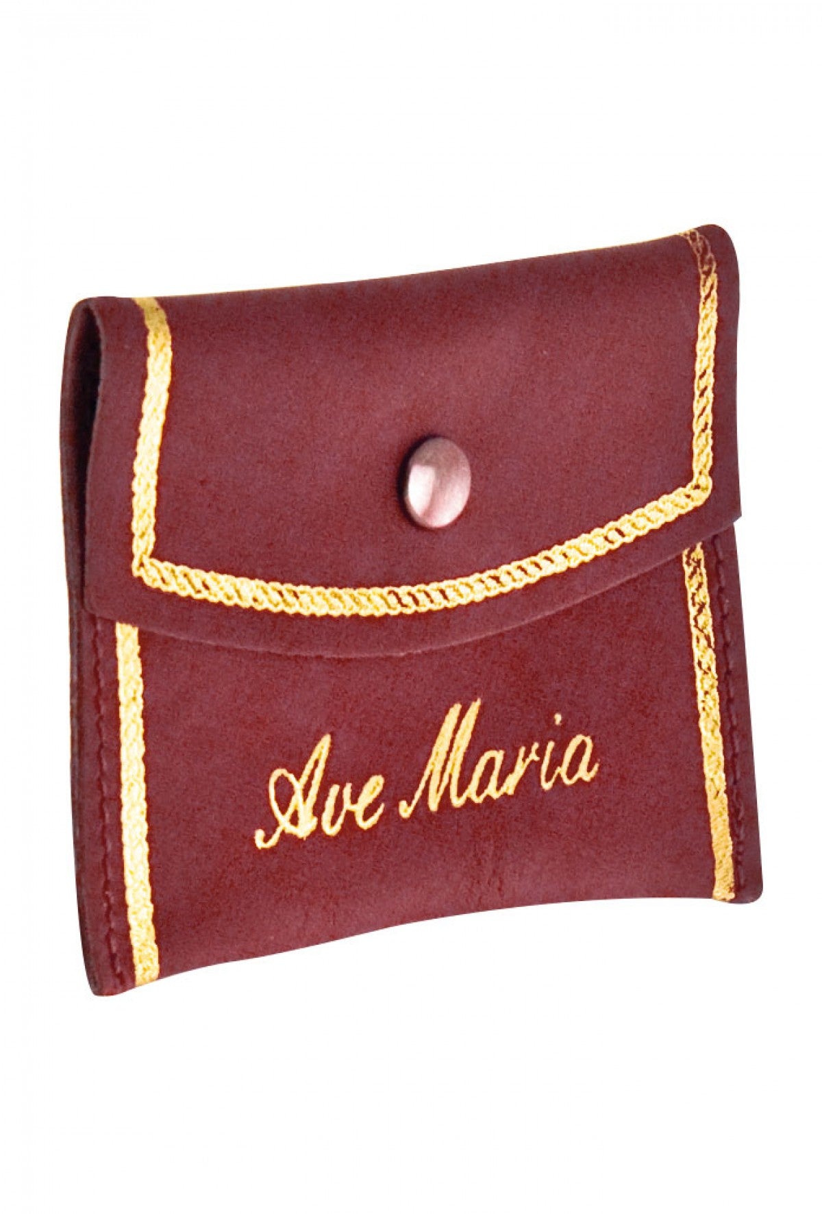 Portacorona in pelle con la scritta "Ave Maria"