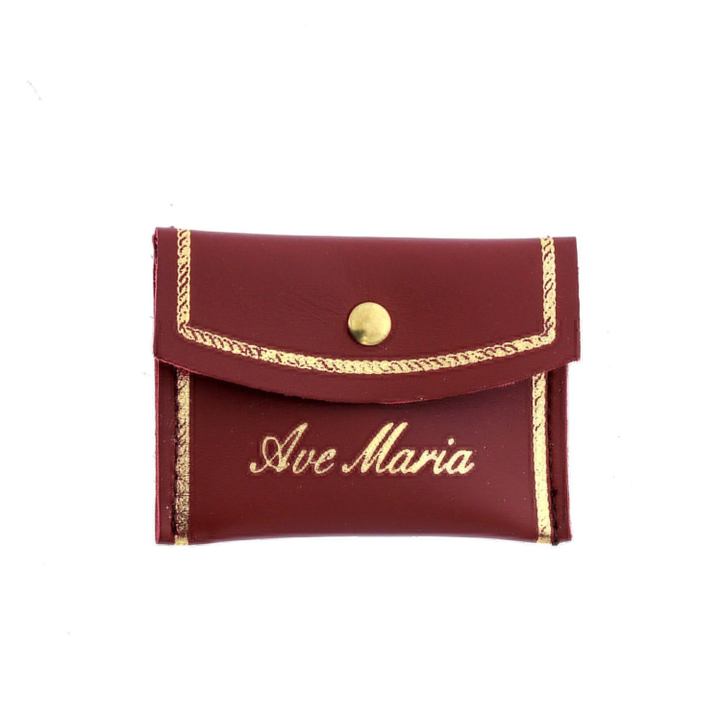 Portacorona in pelle con la scritta "Ave Maria"