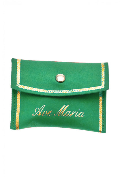 Portacorona in pelle con la scritta "Ave Maria"