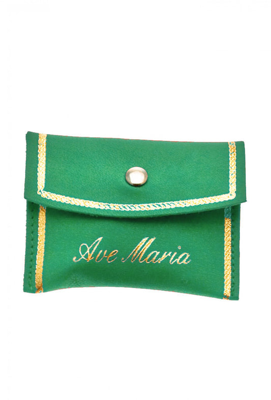 Portacorona in pelle con la scritta "Ave Maria"