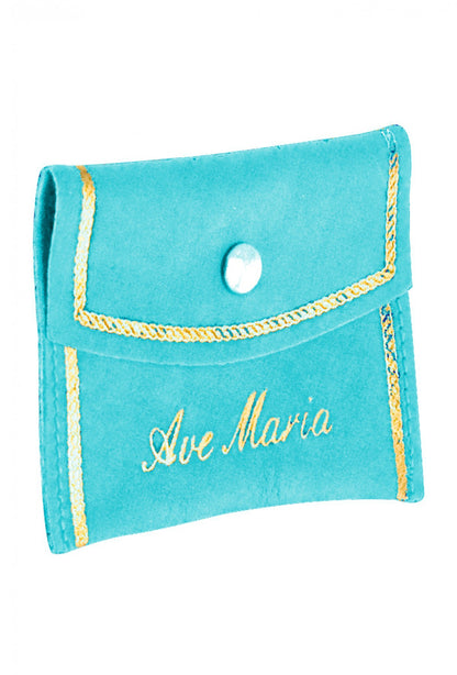 Portacorona in pelle con la scritta "Ave Maria"