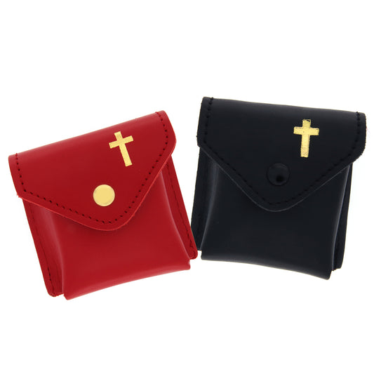 Astuccio portateca in pelle. Dimensione 7x7 cm