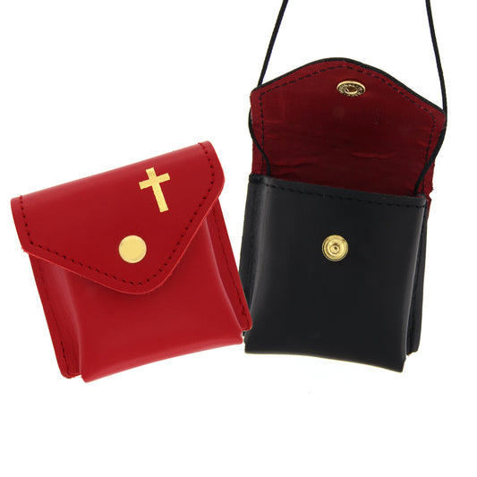 Astuccio portateca in pelle. Dimensione 7x7 cm