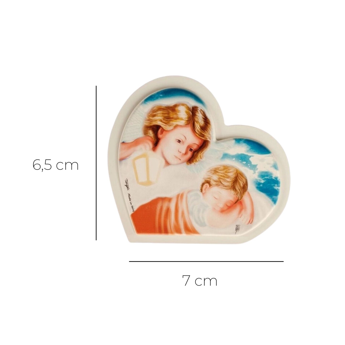 Quadro cuore dipinto, in legno. Dimensioni 6,5x7 cm
