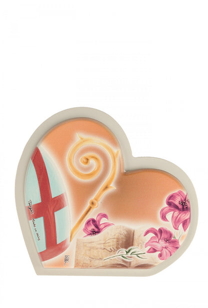Quadro cuore dipinto, in legno. Dimensioni 6,5x7 cm

