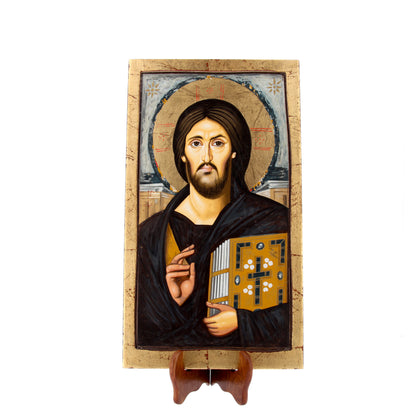 Icona in legno "Cristo del Sinai". Dimensioni 29x50 cm
