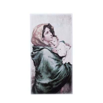 Quadro in legno Madonna del Ferruzzi con dettagli argentati. Dimensione 9x18 cm