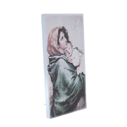 Quadro in legno Madonna del Ferruzzi con dettagli argentati. Dimensione 9x18 cm