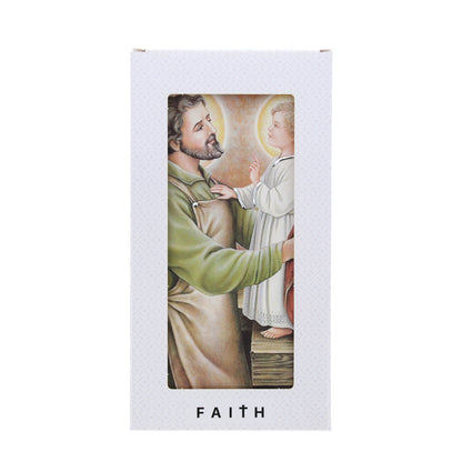 Quadro in legno San Giuseppe con dettagli argentati. Dimensione 9x18 cm