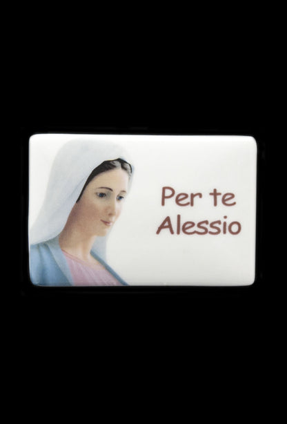 Calamita rettangolare in ceramica da personalizzare cm 8x5,5
