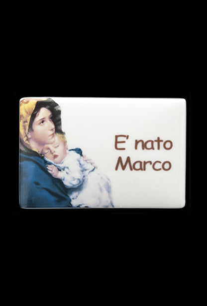 Calamita rettangolare in ceramica da personalizzare cm 8x5,5