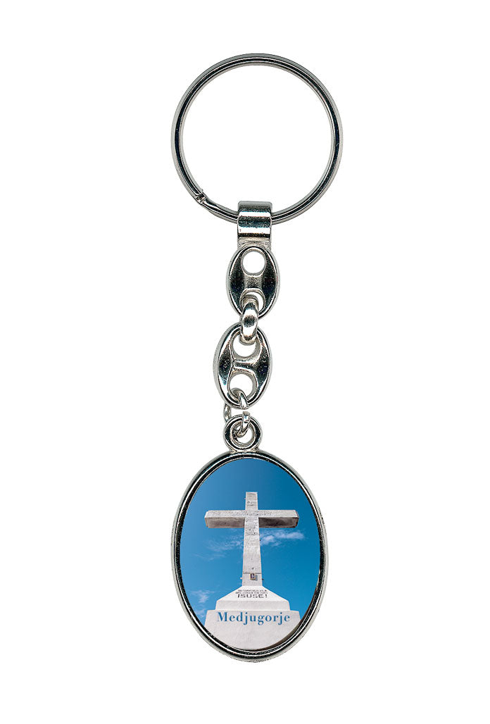 Portachiavi in metallo Regina della pace di Medjugorje