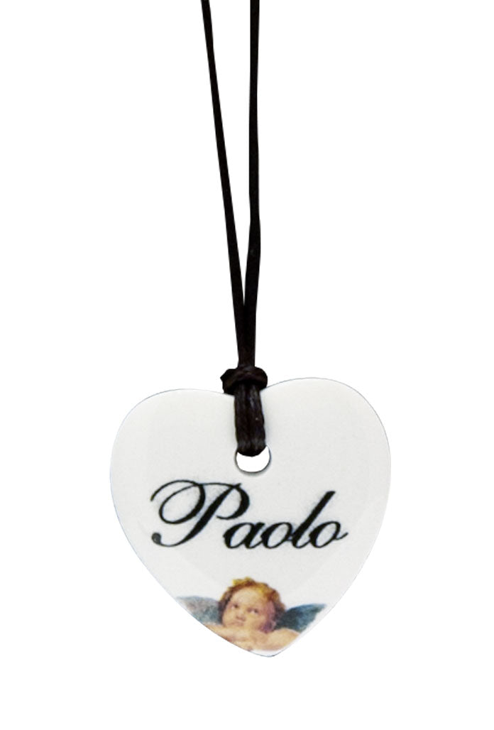 Ciondolo cuore in ceramica da personalizzare. Altezza 2,5 cm