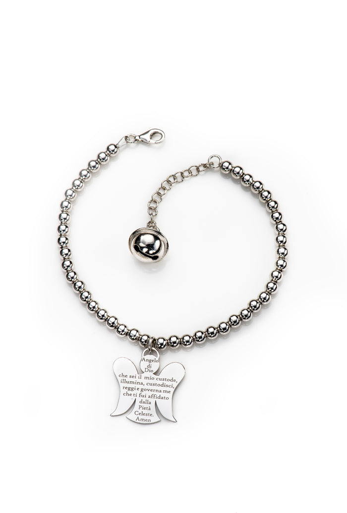 Bracciale "Chiama Angeli" in argento 925 rodiato lunghezza cm. 17+3
