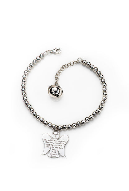 Bracciale "Chiama Angeli" in argento 925 rodiato lunghezza cm. 17+3