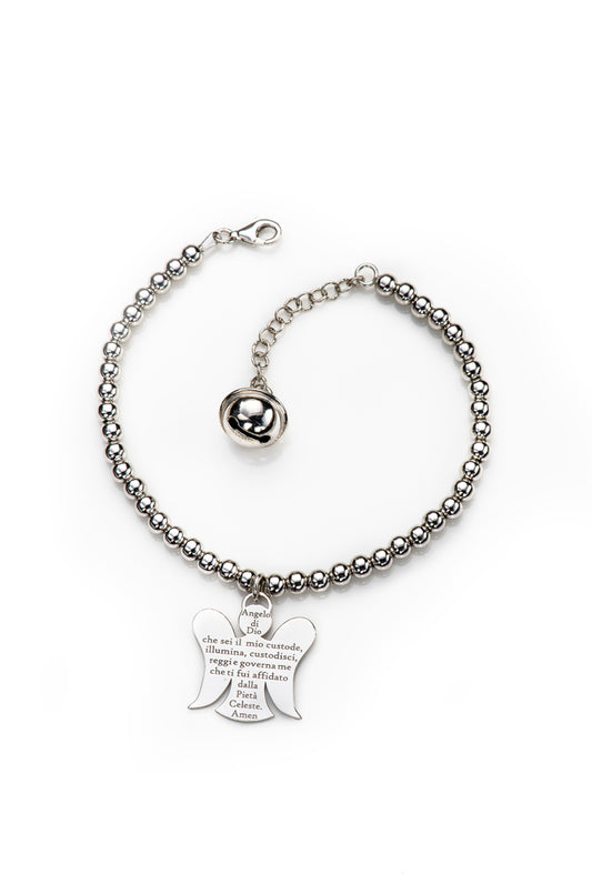 Bracciale "Chiama Angeli" in argento 925 rodiato lunghezza cm. 17+3