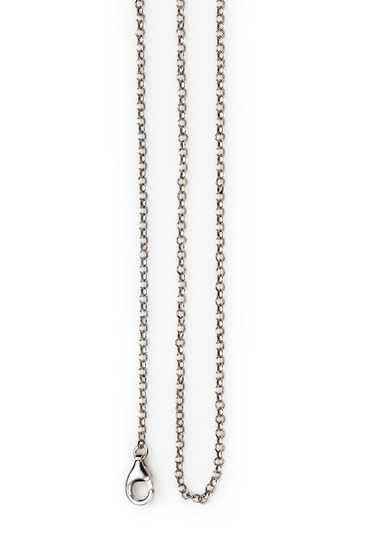 Catenina "rolò diamantata" in argento 925 rodiato  Lunghezza cm. 60