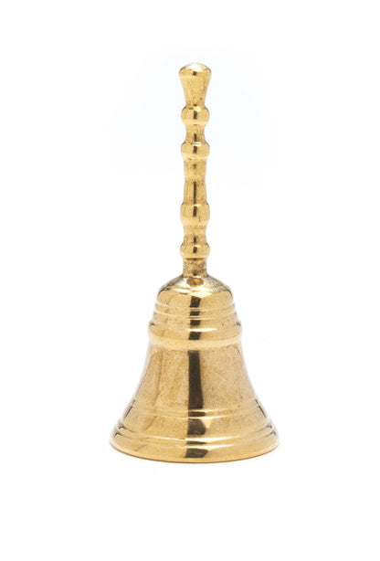 Campanella dorata, in ottone. Dimensioni 5,5x12 cm