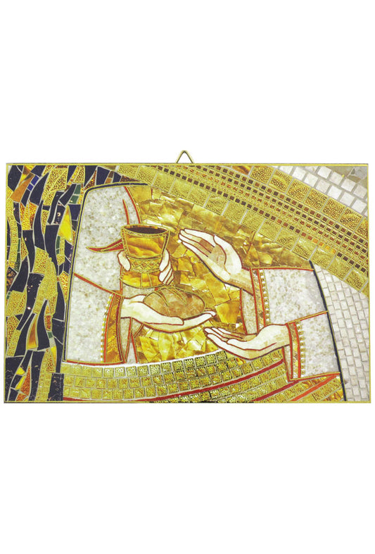Icona "Eucarestia". Dimensioni 14,5x9,5 cm.