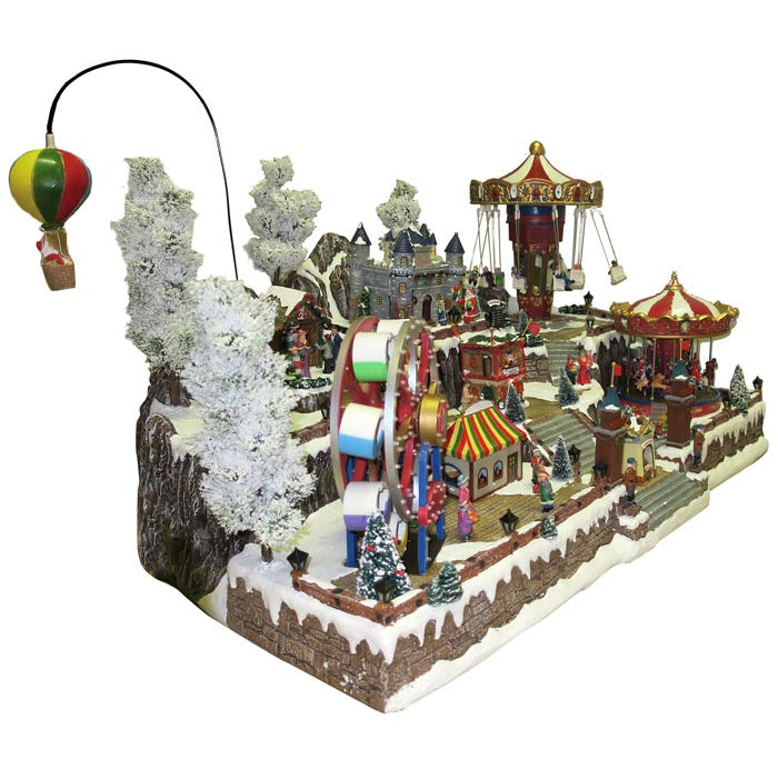 Villaggio Natalizio "Grande Luna Park" animato da luci, suoni e movimenti. Dimensioni 45x83x57 cm
