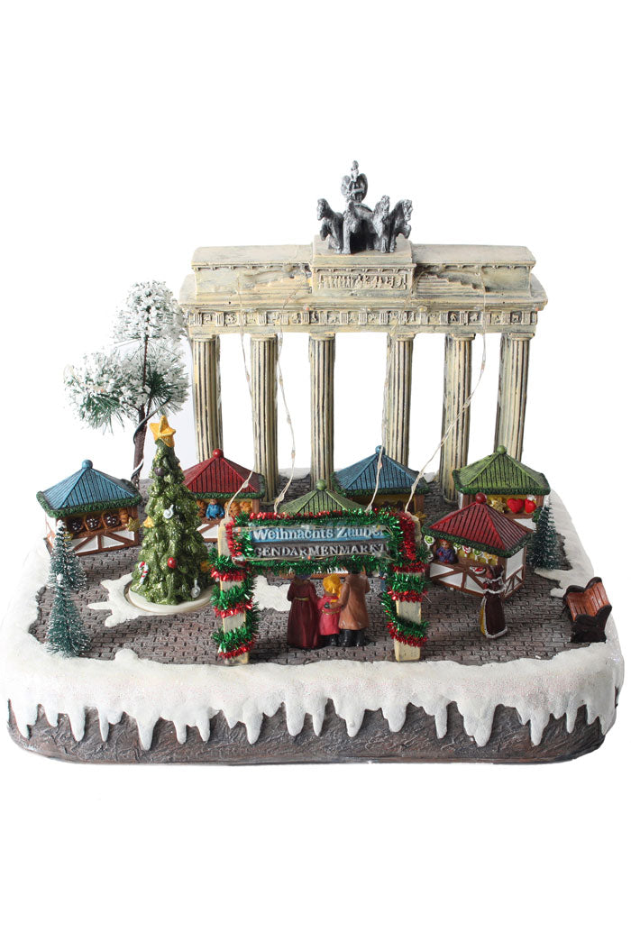 Villaggio Natalizio "Berlino" animato da luci, suoni e movimenti. Dimensioni 23x20x24 cm