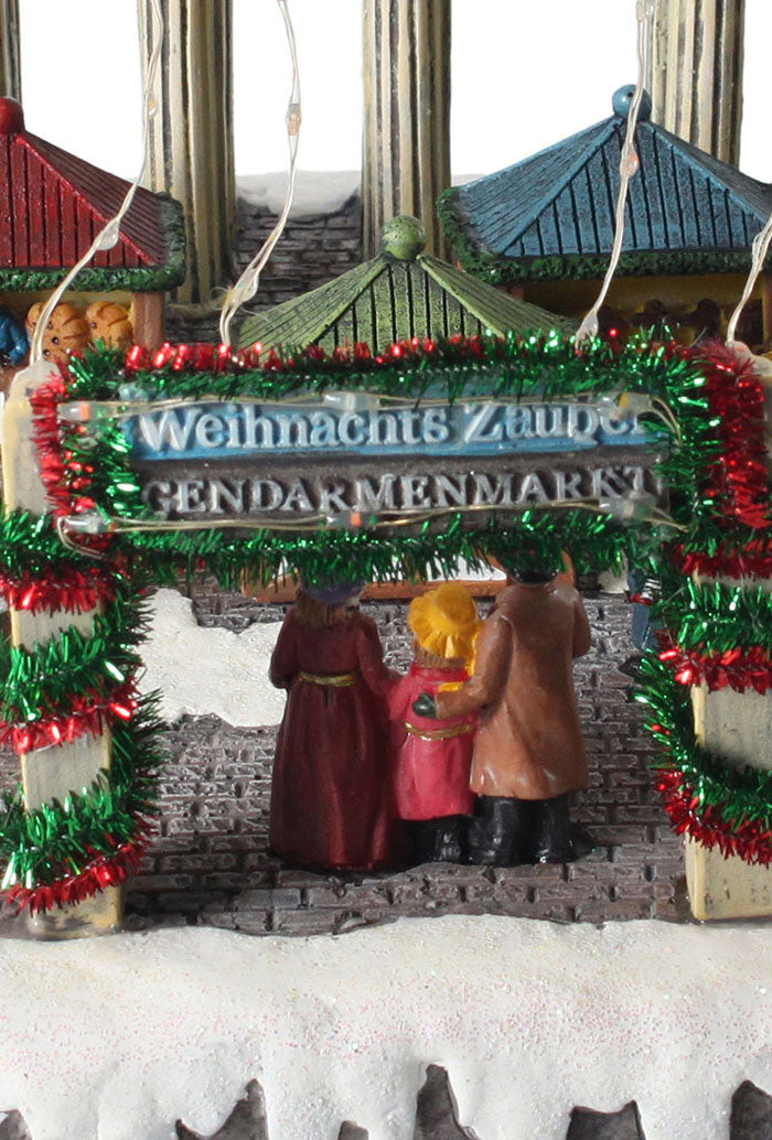 Villaggio Natalizio "Berlino" animato da luci, suoni e movimenti. Dimensioni 23x20x24 cm