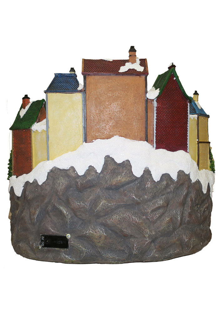 Villaggio Natalizio "Stazione e Negozi" animato da luci, suoni e movimenti. Dimensioni 38x41x35 cm