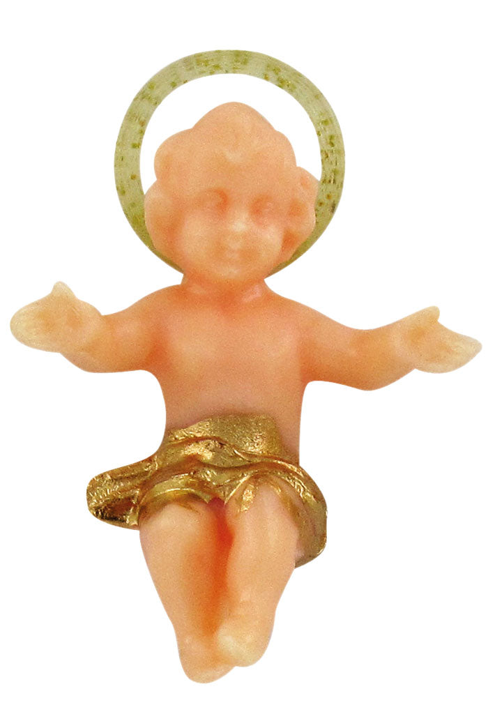 Statua Gesù Bambino, in plastica. Altezza 5 cm