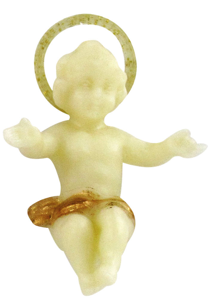 Statua Gesù Bambino, in plastica. Altezza 5 cm