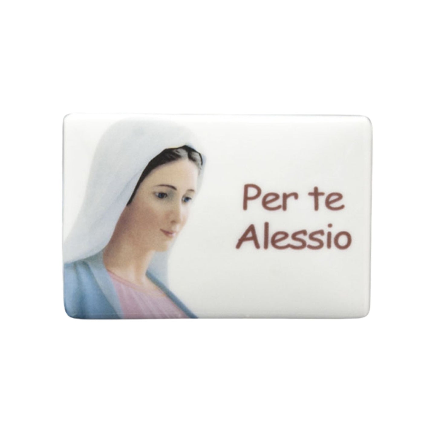 Calamita rettangolare in ceramica da personalizzare cm 8x5,5