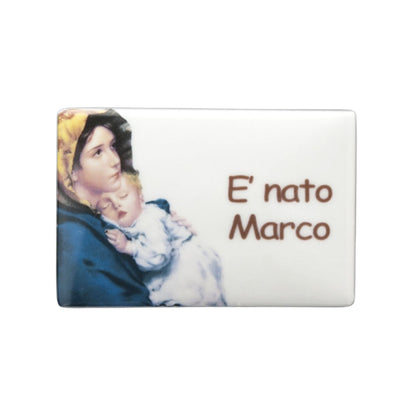 Calamita rettangolare in ceramica da personalizzare cm 8x5,5