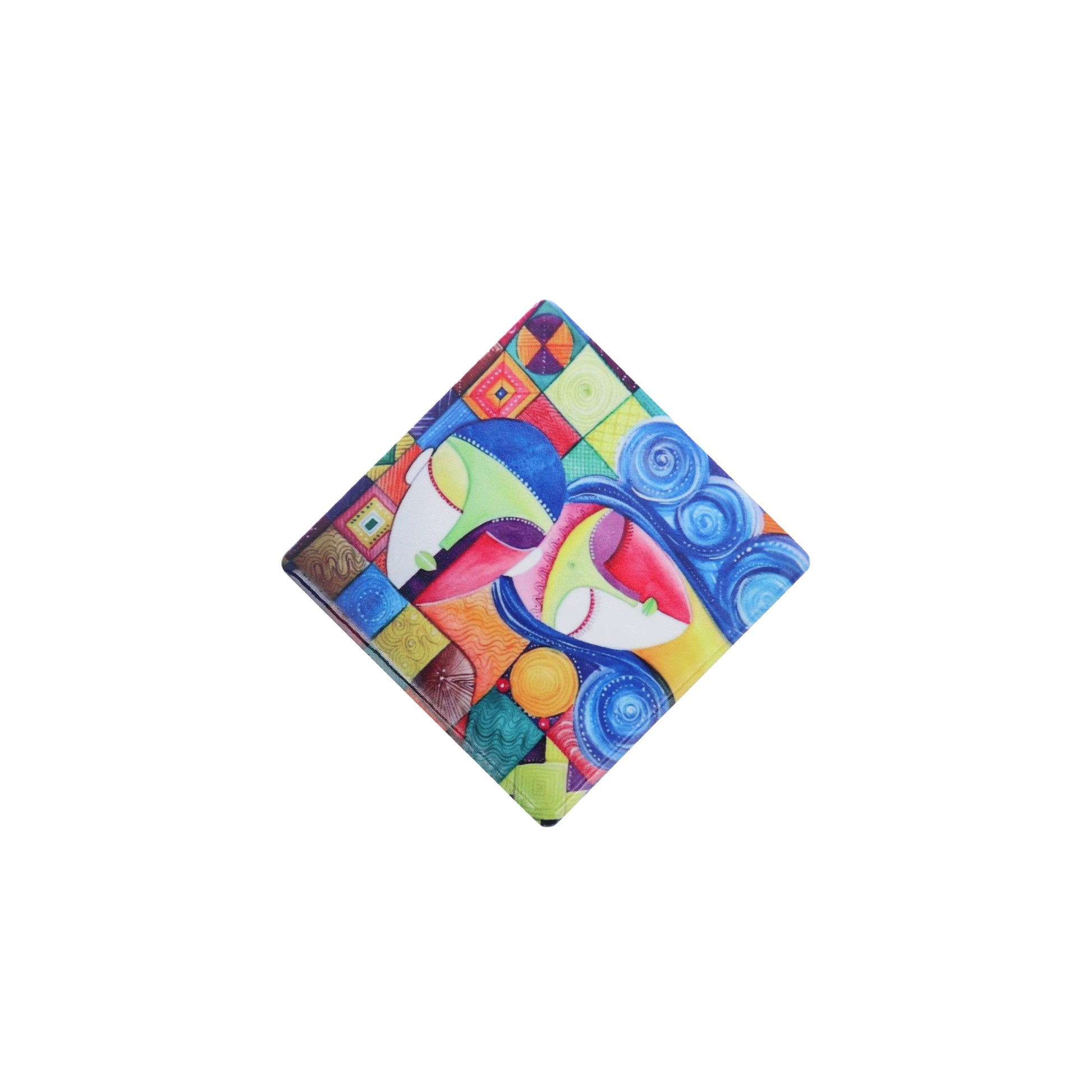 Calamita in ceramica, "Inseparabili". Dimensioni 5,5x5,5 cm