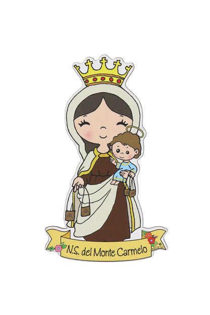 Calamita sagomata soggetto Madonna. Dimensioni: 9x5 cm