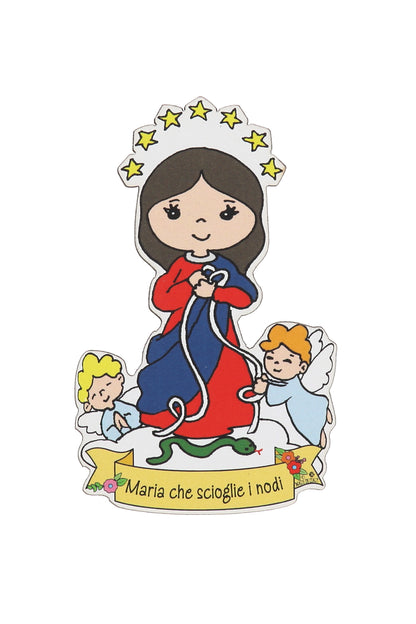 Calamita sagomata soggetto Madonna. Dimensioni: 9x5 cm