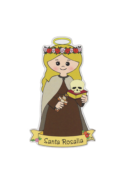 Calamita sagomata delle Sante. Soggetti assortiti. Dimensioni: 9x5 cm