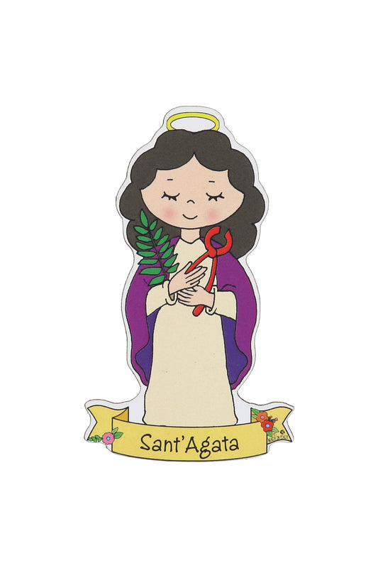 Calamita sagomata delle Sante. Soggetti assortiti. Dimensioni: 9x5 cm