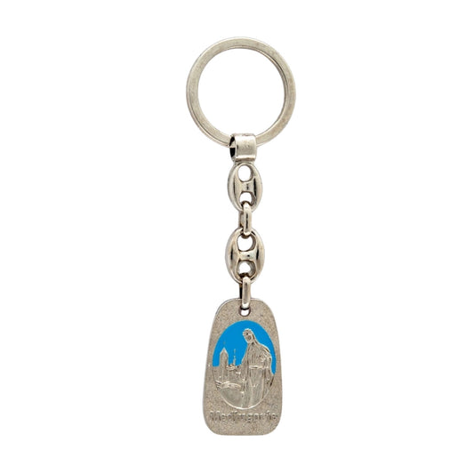 Portachiavi Medjugorje in metallo satinato 10,7 cm