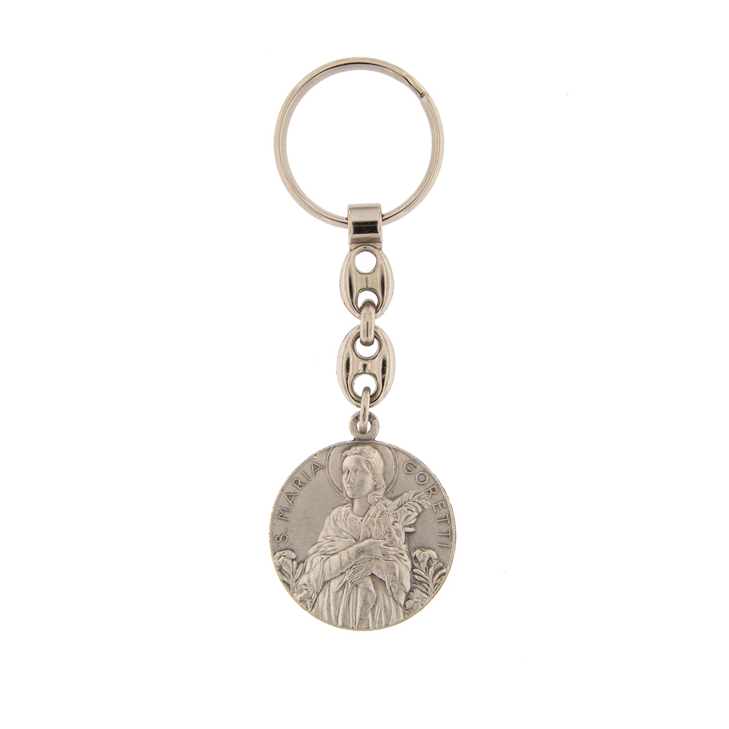 Portachiavi in metallo Santa Maria Goretti 10 cm