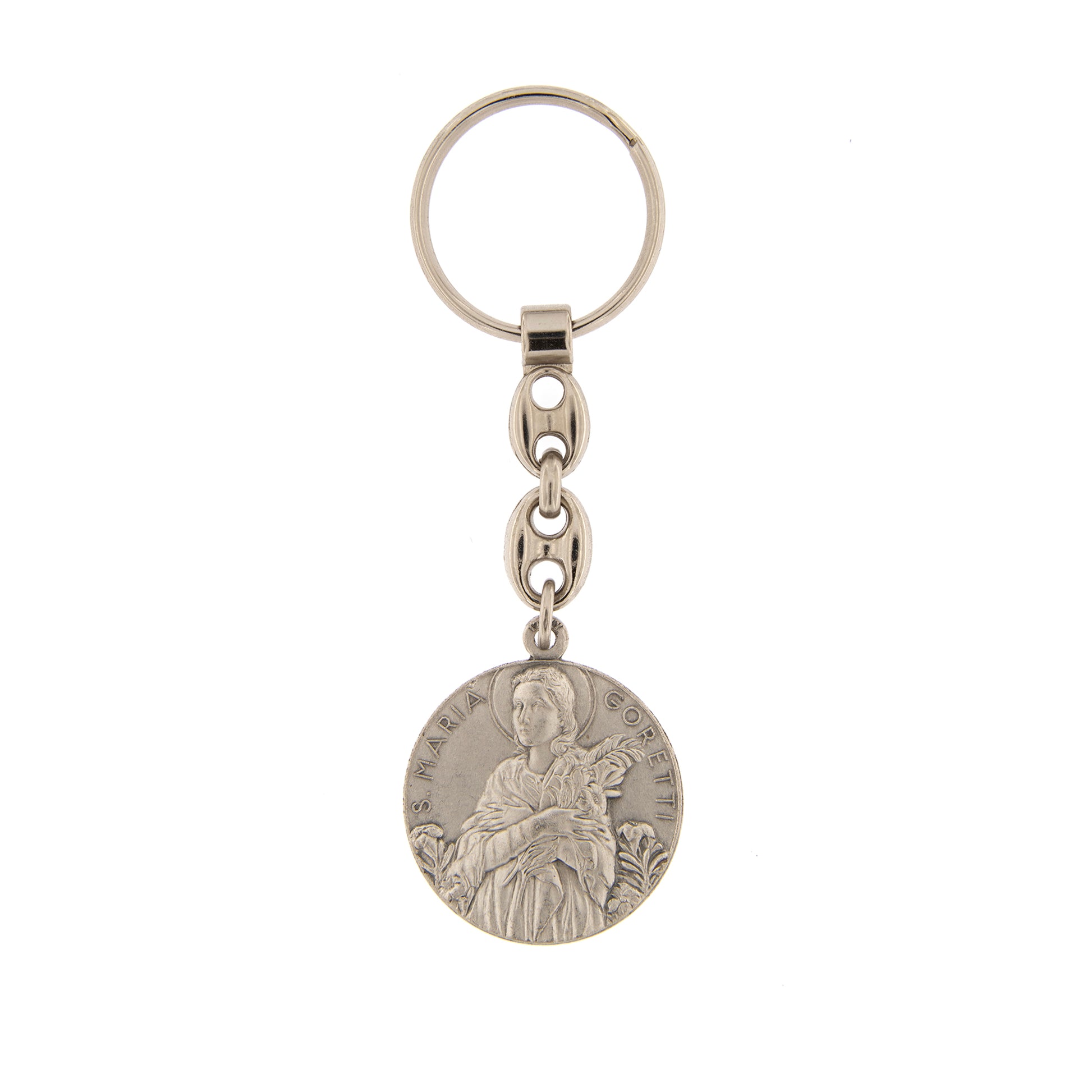 Portachiavi in metallo Santa Maria Goretti 10 cm