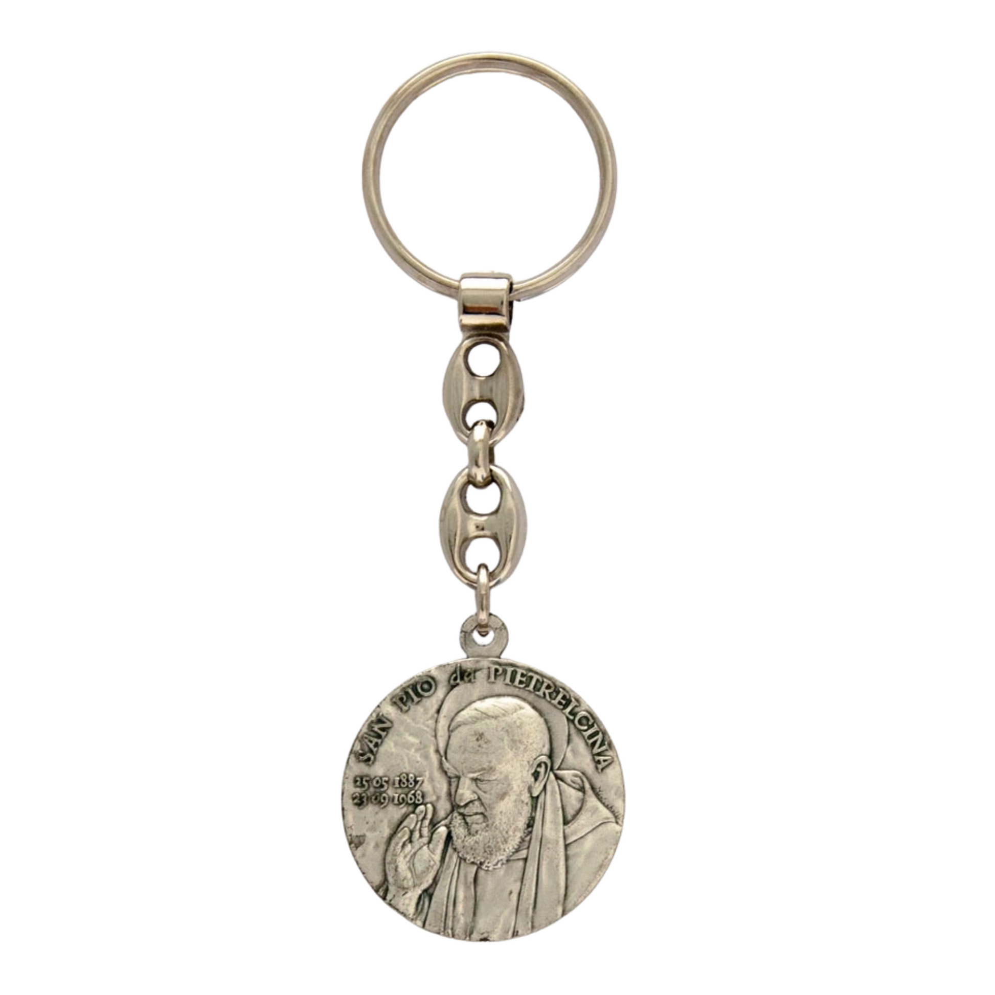 Portachiavi in metallo san Pio da Pietrelcina e san Giovanni Paolo II