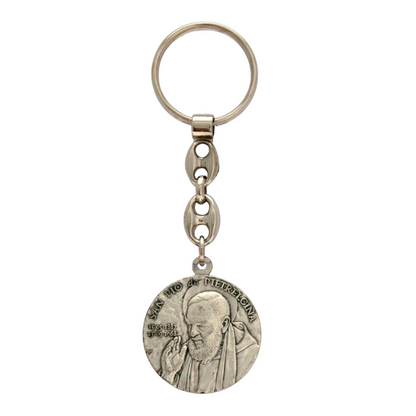 Portachiavi in metallo san Pio da Pietrelcina e san Giovanni Paolo II