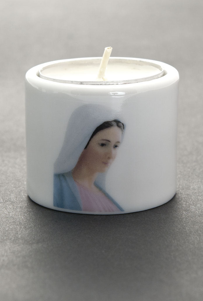 Portacandela in ceramica da personalizzare. Altezza 4,6 cm
