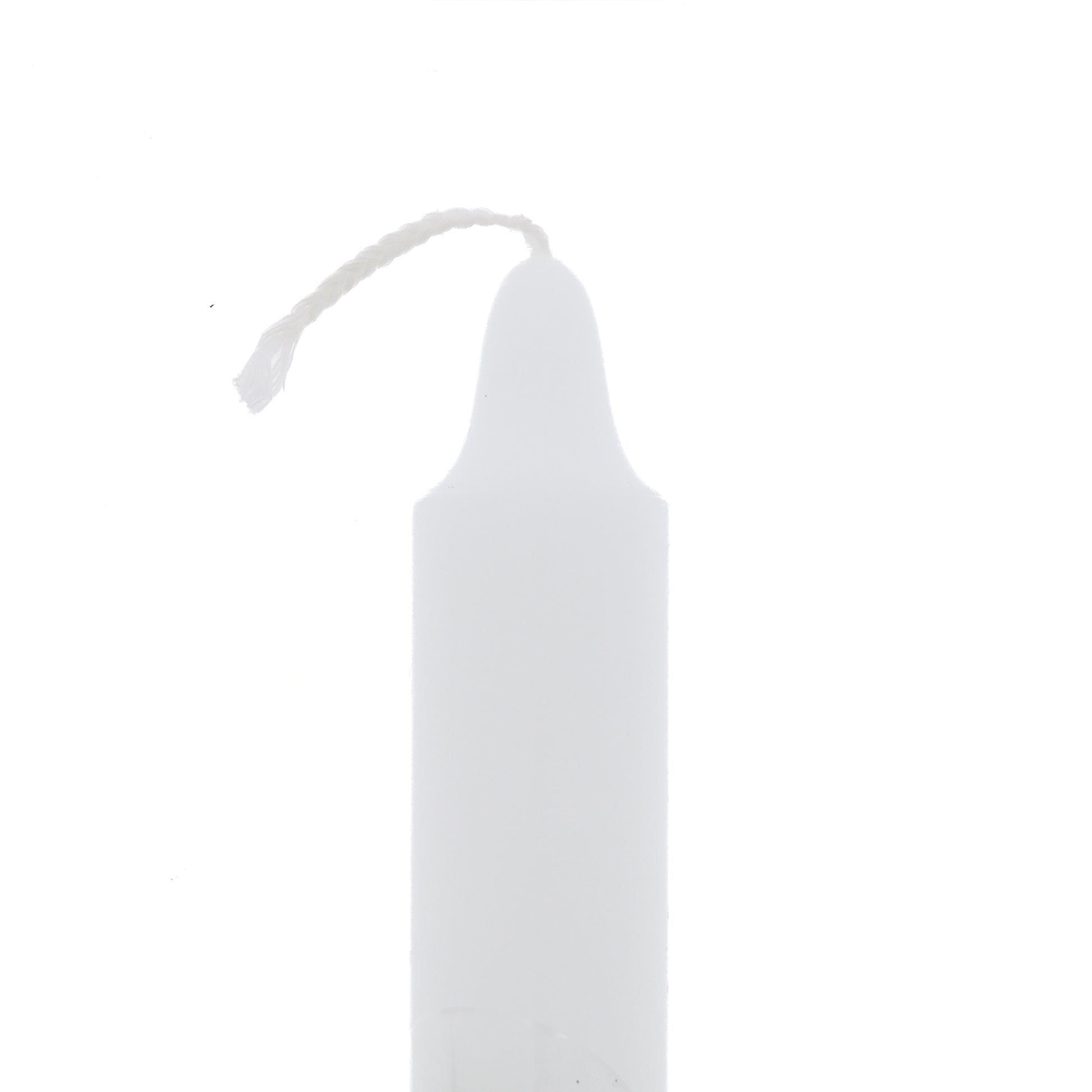 Candela bianca per Battesimo in busta. Dimensioini 27x2 cm