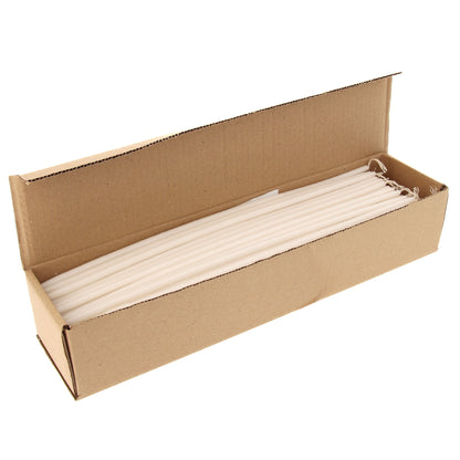 Astuccio 100 candelini non gocciolanti per Candelora e celebrazioni. H. 40 cm