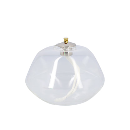 Lume in vetro soffiato per cera liquida. Dimensioni 10x7 cm