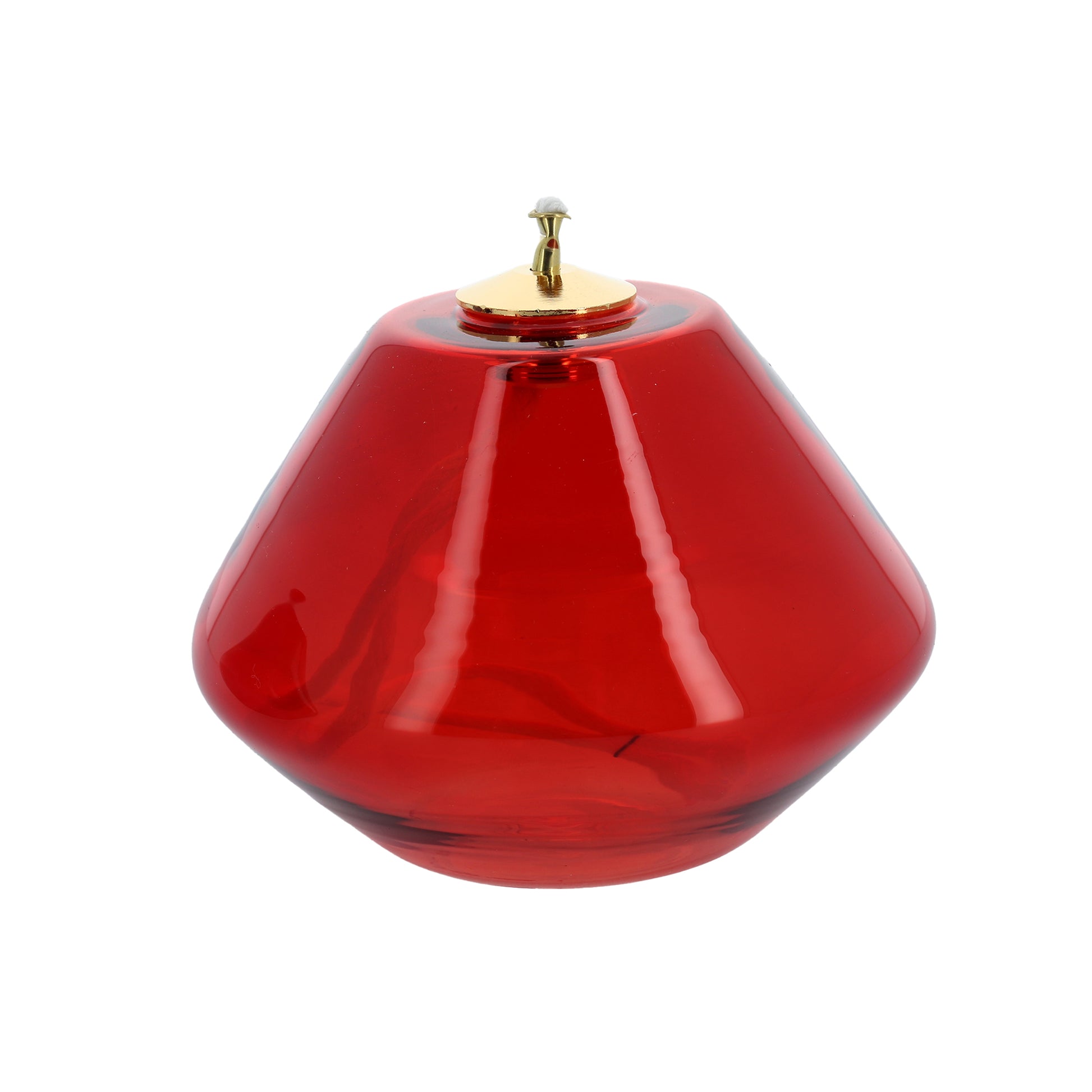 Lume in vetro soffiato per cera liquida. Dimensioni 10x7 cm