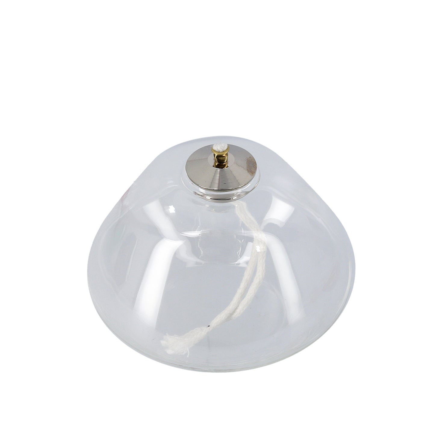 Lume in vetro soffiato per cera liquida. Dimensioni 10x7 cm
