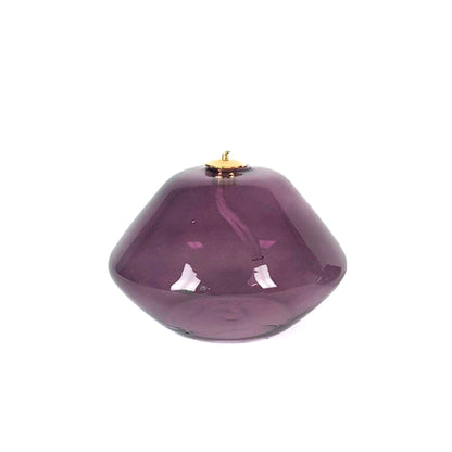 Lume in vetro soffiato per cera liquida. Dimensioni 10x7 cm