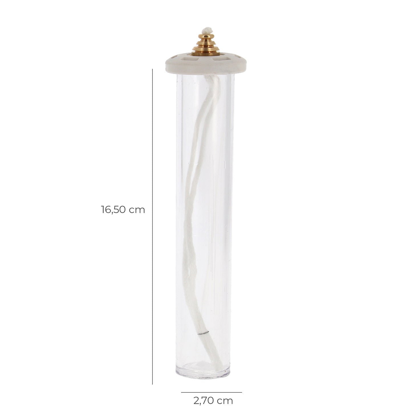 Ricambio cartuccia in plastica per candele a cera liquida di diametro 4 cm