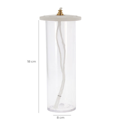 Ricambio cartuccia in plastica per candele a cera liquida di diametro 8 cm